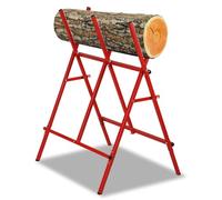 Izrielar Chevalet de sciage pliable pour tronçonneuse et scie à main, chevalet de sciage à bois, aide à la scie, sciage facile, jusqu'à 100 kg, rouge