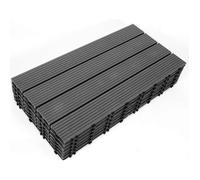Izrielar Dalles clipsables en bois composite WPC 60 x 30 cm Dalle de terrasse jardin extérieur 6x anthracite DALLAGE