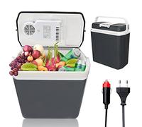 Izrielar Glacière électrique Portable 32L, Mini-réfrigérateur 230 V et 12 V pour le camping en voiture, refroidit & réchauffe, mode ECO, Gris