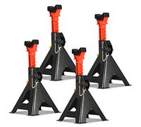 Izrielar Lot de 4 chandelles d'essieu - Pour caravane - Hauteur de levage réglable de 285 à 430 mm - Avec sécurité et caoutchouc