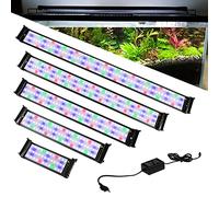 Izrielar Lumière LED RGB pour Aquarium 36W, Ampoule Dimmable et Horloge Intégrée pour Support Adaptable 87-110cm