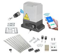 Izrielar Ouvre-porte coulissante, 370 W, modèle Bluetooth WiFi, avec télécommande, ouverture de portail jusqu'à 800 kg, crémaillère de 4 mètres