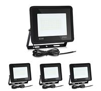 Izrielar Projecteur d'extérieur à LED 50W, d'éclairage 4x LED 3000K blanc chaud, lampe super lumineuse 4225LM pour la décoration de maison d'arbre de fête d'anniversaire de mariage, sans prise