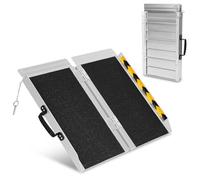 Izrielar Rampe de Fauteuil Roulant Pliable 61 cm en Aluminium - Antidérapante, Mobile, Charge Maximale 270 kg - Pour Escaliers et Marches