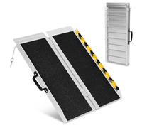 Izrielar Rampe de Fauteuil Roulant Pliable en Aluminium 91 cm - Antidérapante, Mobile pour Escaliers et Marches - Charge Maximale 270 kg
