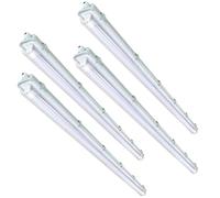 Izrielar Réglette LED 120CM Lampe à vasque 18W LED pour locaux humides, Blanc neutre 4500K, 1800lm Lampe fluorescente étanche IP65 Lampes d'atelier Lumière du jour (4 pièces tube T8)