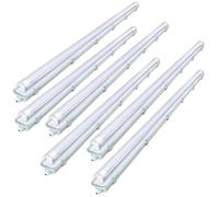 Izrielar Réglette LED 6x lampe pour locaux humides, 120CM 24W tube led, IP65 étanche, luminaire pour garage cave atelier local humide salle de bain bureau grand magasin hobby, blanc froid 6000K 2400LM