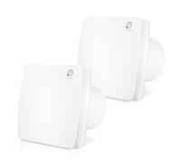 Izrielar Ventilateur de salle de bain de 150 mm avec capteur d'humidité et clapet anti-retour, ventilateur de salle de bain, ventilateur de salon, pour salle de bain et cuisine, fonctionnement