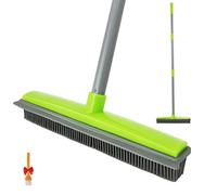 IZSOHHOME Balai Poussoir Balai d'épilation pour Animaux de Compagnie, Balayage de Tapis sans Rayures pour Poils de Chat/Chien Brosse à Carreaux de Bois Dur fenêtre (Vert)
