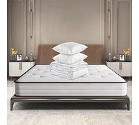 IZTOSS Luxe Matelas 140x190 avec Couette et 2Oreillers, Mousse A Mémoire - Multi-Densité - Ultra Doux et Confortable - Soutien Haute Resilience - Respirante - Ergonomique Hypoallergénique L-CD-7