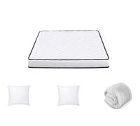 IZTOSS Matelas 140x190 16cm Epaisseur avec Couette et Oreillers | Ergonomique Hypoallergénique | Respirante | Soutien Haute Resilience | Confort