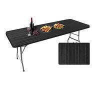 IZTOSS Table Pliante Rectangulaire en Aspect Rotin - Table de Jardin 8 Personnes L181 x l75.5 x H73cm - Table Camping Exterieur pour Jardin Terrasse et Balcon (1xTable)
