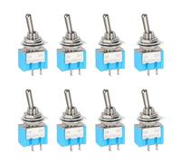 IZyufan 8 Pièces Interrupteur à Bascule en Métal 12V, 10 A/125 V 6 A/250 V AC pour Voiture, Bateau, Appareils Ménagers, on/Off 2 Position 2 Broches