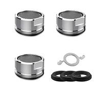 IZyufan Mousseur Robinet M24 [3 Pièces], Aérateur de Robinet en Acier Inoxydable, Économiseurs d'eau Bubbler de Bain et Cuisine, Livré avec 3 Joints et 1 Clé pour Robinets
