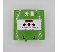IZYX SYSTEMS - Déclancheur vert manuel à réarmement en façade 3 contacts - Référence : RCP300G - IP 42-230 V AC / 5 A - 2 clés fournis