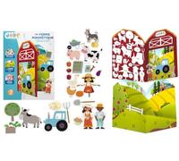 J.A.D.E - Pack de 12 Livres Magnétiques - Theme Ferme - Jeu Educatif - 030643PA - - Voyage - Jeu pour Enfant - Vignettes Repositionnables - sans Ecran - Cadeau - Design Français - À Partir de 3 Ans