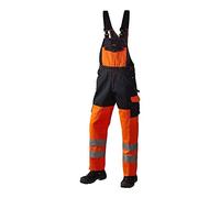 J.A.K. 1110788120 Série 11107 Salopette, 70% Polyester/30% Coton, EN 20471, Classe 2, Orange/Marine, Taille 66 R