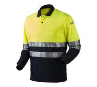 J.A.K. 131164707 Série 13116 Polo, 50% Polyester/39% Modacrylique/10% Viscose/1% Negastat, Jaune/Bleu Marine, Taille 4XL