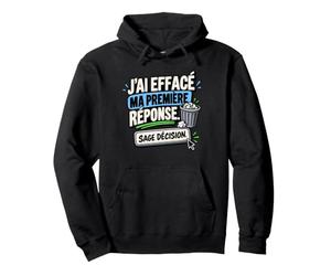 J’AI Effacé Ma Première Réponse Sage Décision Sarcastique Sweat à Capuche