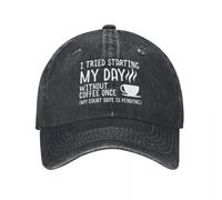 J’AI essayé de Commencer ma journée sans café, sur Le thème du café, Humoristique Demin Trucker Hat Outdoor Adventures Chapeaux pour Hommes Cap Homme Été