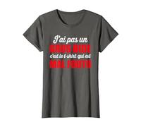 J’AI Pas Un Gros Bide Humour Drôle Message Humoristique T-Shirt, Femme, Asphalte, M