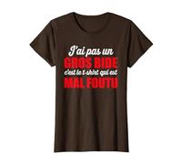 J’AI Pas Un Gros Bide Humour Drôle Message Humoristique T-Shirt, Femme, Marron, XL