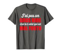 J’AI Pas Un Gros Bide Humour Drôle Message Humoristique T-Shirt, Homme, Asphalte, XXL