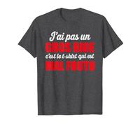 J’AI Pas Un Gros Bide Humour Drôle Message Humoristique T-Shirt, Homme, Chiné Foncé, S