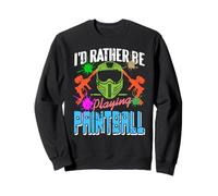 J’Aime Jouer au Paintball Masque rétro coloré Sweatshirt