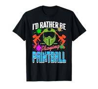 J’Aime Jouer au Paintball Masque rétro coloré T-Shirt