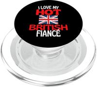 J Aime Mon fiancé Britannique drôle de Relation Britannique PopSockets PopGrip pour MagSafe