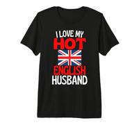 J Aime Mon Mari Anglais Chaud drôle de Relation en Angleterre T-Shirt Haut de Gamme