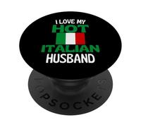J Aime Mon Mari Italien Chaud drôle de Relation avec l Italie PopSockets PopGrip Adhésif