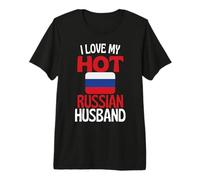 J Aime Mon Mari Russe Chaud drôle de Relation avec la Russie T-Shirt Haut de Gamme