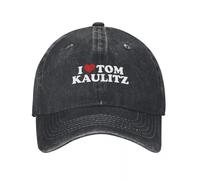 J’Aime Tom Kaulitz Guitare Personnalisé Rétro Cowboy Lavé Casquettes de Baseball pour Hommes Denim Sunscreen Chapeaux Rock Peaked Cap Cadeau