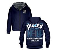 J Arthur The Poissons World Tour 2025 Sweat à capuche zippé à manches longues Streetwear pour femme et homme, bleu marine, S
