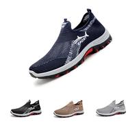 J-arvs Cooling Comfort Sneaker, Summer Breathable Comfy Mesh Soft Bottom Slip on Walking Shoes for Men (Blue,32)