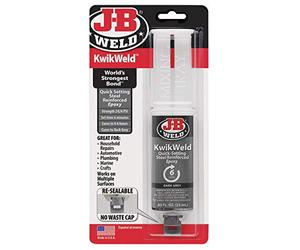 J-B Weld 50176 KwikWeld Steel Reinforced Epoxy Syringe - Dries Dark Grey - 25 ML by J-B Weld