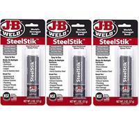 J-B Weld 8267-S SteelStik Lot de 3 bâtons de mastic époxy renforcé Acier 56,7 g