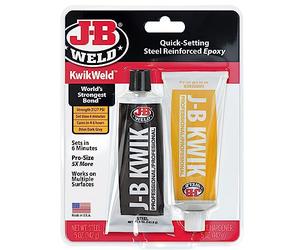 J-B Weld 8271 Kwikweld Professional Quick setting Steel Renforcé 2 parties Adhésif époxy pour réparation, gris foncé, deux tubes de 141,7 g