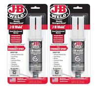 J-B Weld Seringue d'époxy renforcée en acier originale, haute résistance, pack de 2, gris foncé, 50165-2