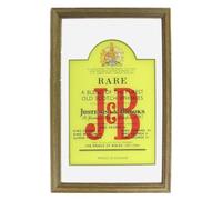 J & B Whisky - Cadre en bois, petit miroir.