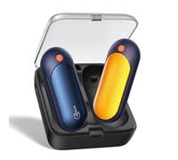 J-BRAUV Chaufferette Main Rechargeable Usb 2 P, 2000mAh Chaufferette Main Reutilisable Avec Boîte Recharge 10000mAh, 5 Niveaux Chaleur, Jusqu’à 24H, Chauffe Main Electrique Gaming Bureau Hommes Femmes