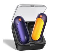 J-BRAUV Chaufferette Main Rechargeable Usb 2 P, 2000mAh Chaufferette Main Reutilisable Avec Boîte Recharge 10000mAh, 5 Niveaux Chaleur, Jusqu’à 24H, Chauffe Main Electrique Gaming Bureau Hommes Femmes