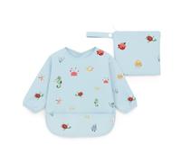 J.Børn Bavoir à manches longues | Imperméable | Combinaison de sevrage pour bébé | Tablier de cape de jeu désordonné pour tout-petits | Accessoires pour bébés à partir de 6 mois (Océan)