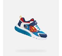 GEOX Baskets 'CIBERDRON' azur / bleu foncé / jaune foncé / rouge, Taille 25