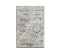 J Cole Couverture de l'album de musique 2014 Forest Hills Drive signée en édition limitée, poster de musique pop hip-hop, chanteur de rap et d'étoile, art mural esthétique pour fille et garçon