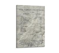 J Cole Couverture de l'album de musique 2014 Forest Hills Drive signée limitée, affiche de musique pop hip hop, chanteur de rap et d'étoile, art mural esthétique pour fille et garçon, adolescent