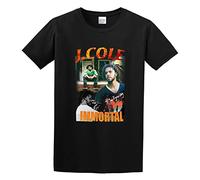 J Cole Immortal Men's T-Shirt Unisex Black Cotton Hip Hop Print Tee Shirts XL