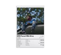 J. Cole Poster imperméable 2014 Forest Hills Drive - Décoration murale pour salon, salle de bain, cuisine - Impression moderne - Facile à nettoyer - Cadeau décoratif - 60 x 90 cm - Style sans cadre